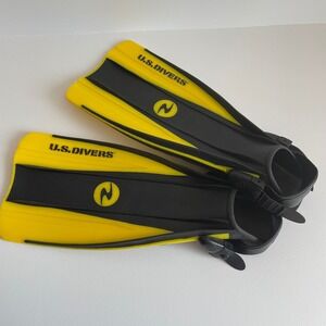 US Divers Kids M Swimming Diving Snorkeling Fins Flippers‎ Yellow Black with Bag